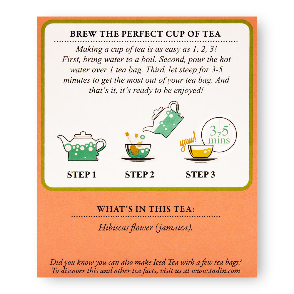 TADIN HIBISCUS TEA HERBAL 24 BAGS