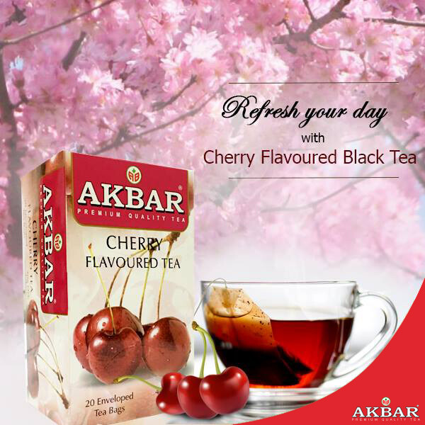 AKBAR Premium Quality Tea CHERRY FLAVOURED TEA 20 Bags US Seller Import