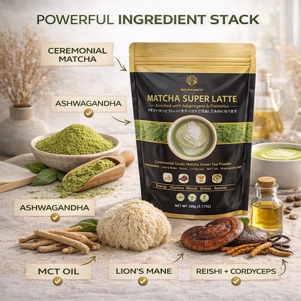 Organic SuperFood Matcha Super Latte Powder Ceremonial Grade 2 Packs
