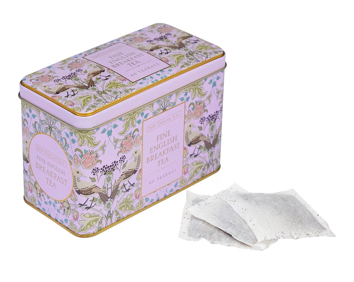 New English Teas Fine English Breakfast Tea Tin | 40 Teabags Song Thrush & Berr…