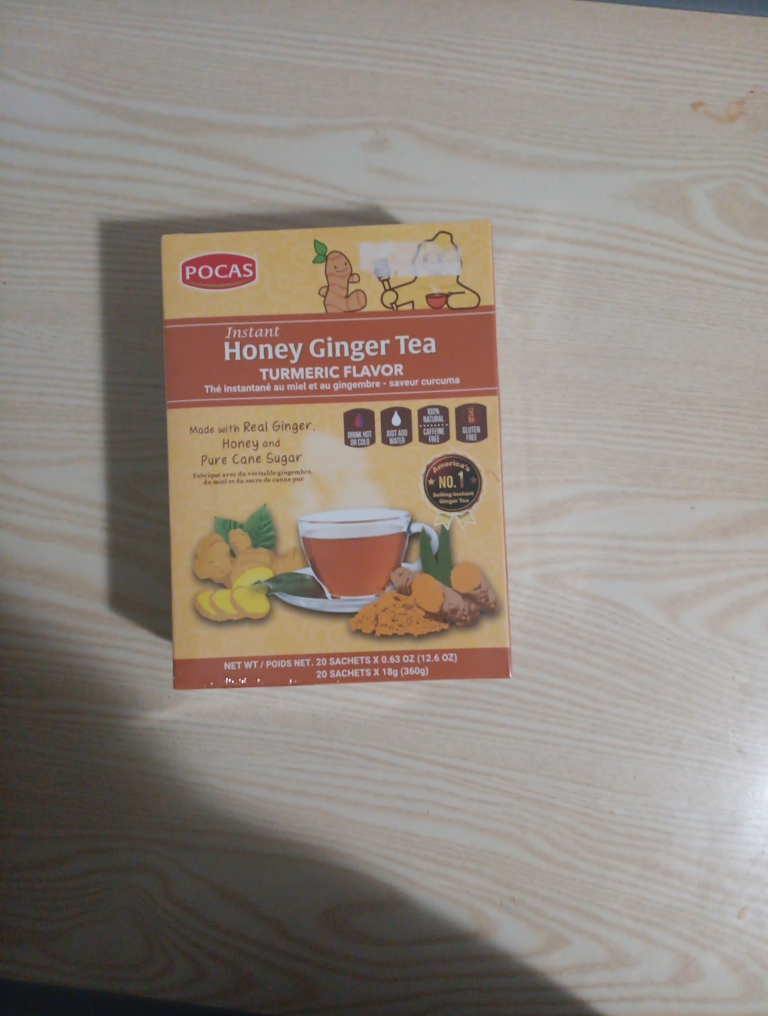 Pocas Honey Ginger Tea original Instant Honey Ginger Tea Made with Real Ginger
