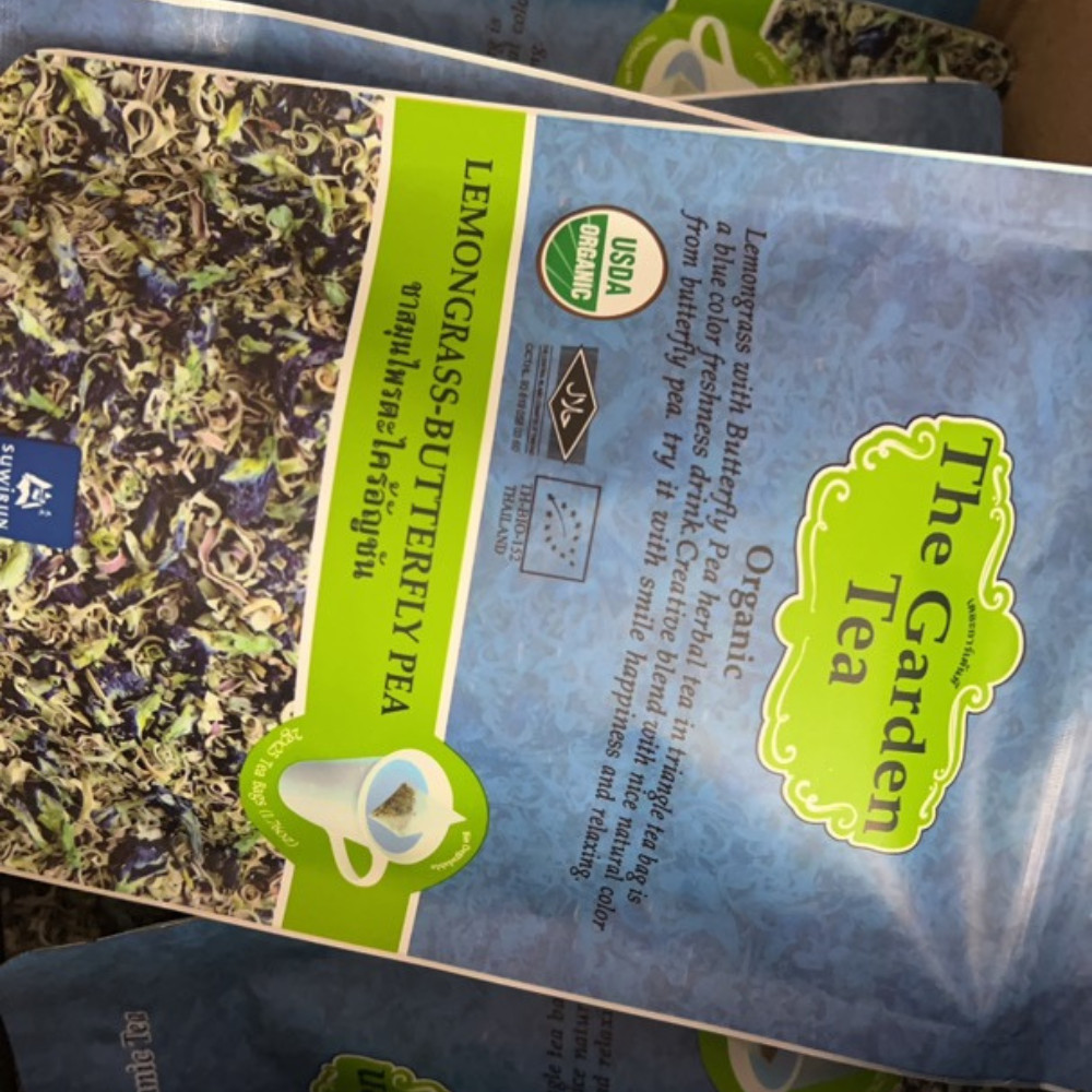 Tea Butterfly Pea Lemongrass Herbal Organic Premium Natural Triangle Tea Bag x3