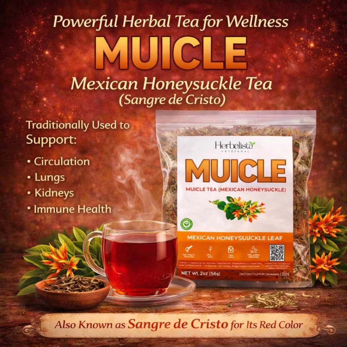 Viral 4oz 114g Muicle Sangre de Cristo Herbal Tea Premium Mexican Honeysuck…