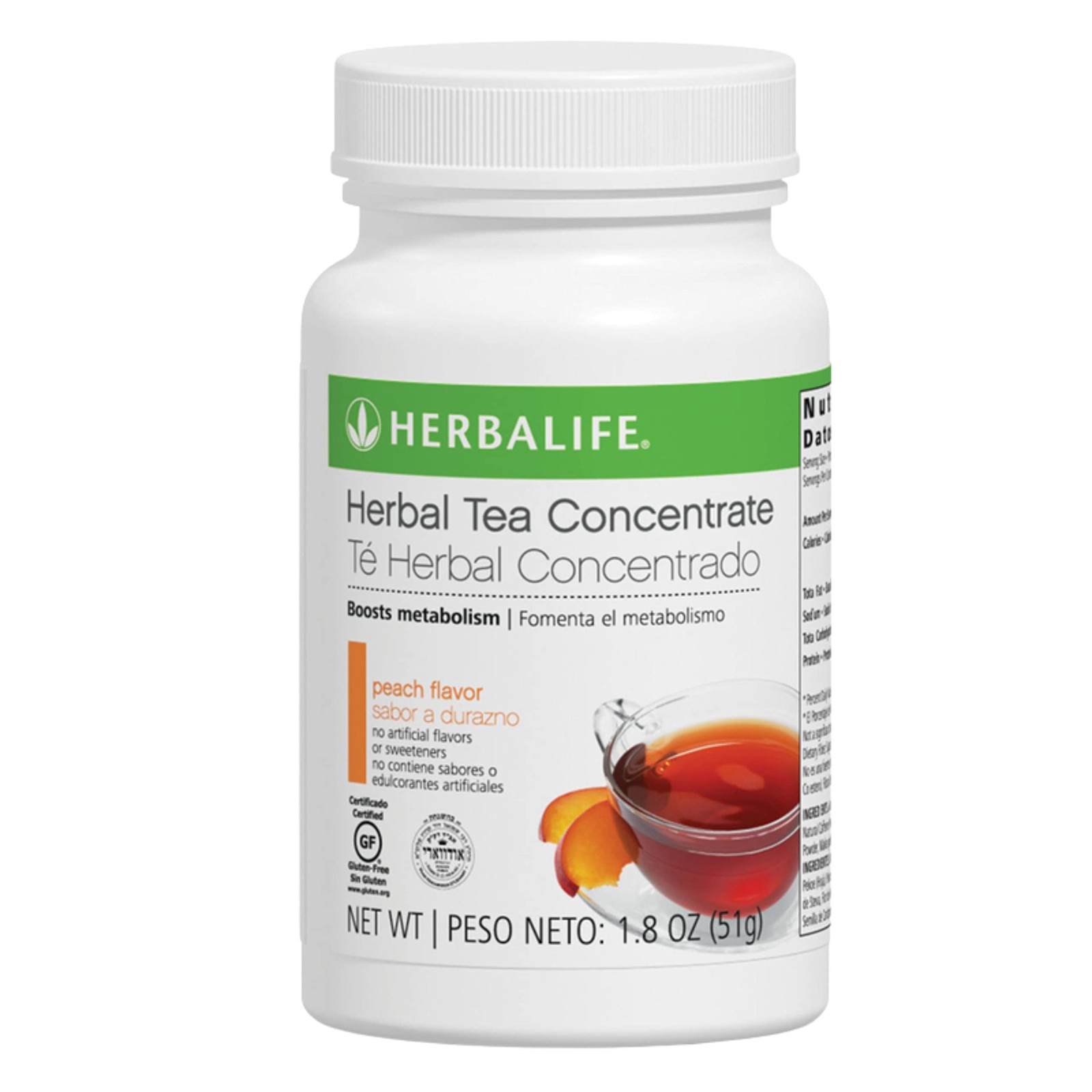 Herbalife Herbal Tea Concentrate Peach 1.8 Oz. 51g Gluten Free, Naturally Fla…