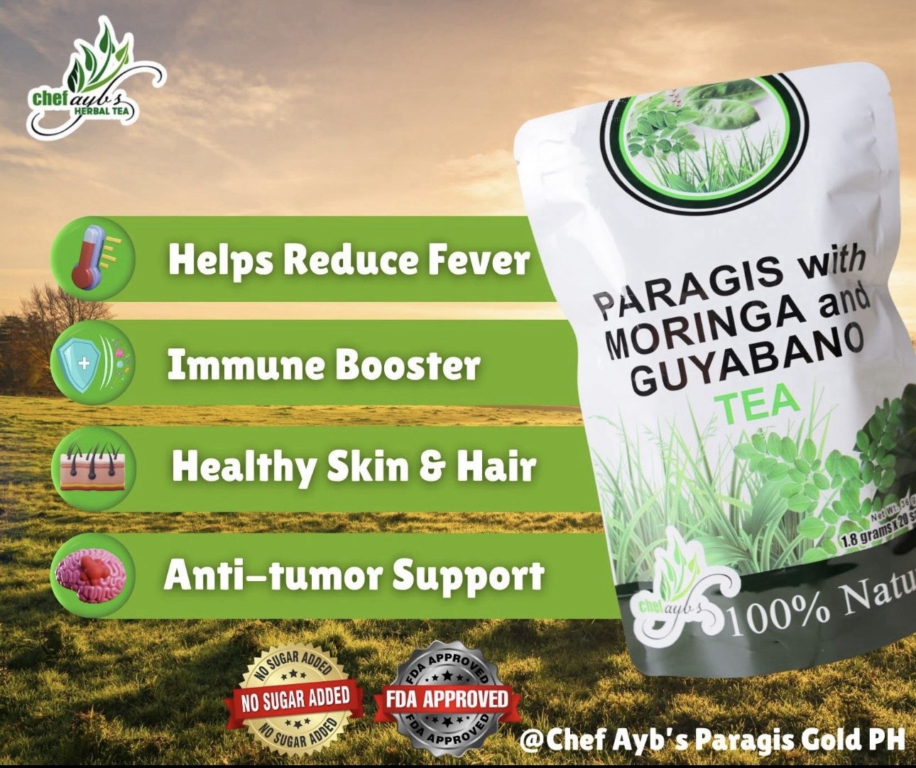 Chef Ayb’s Paragis with Moringa and Guyabano Tea (20 Tea bags)