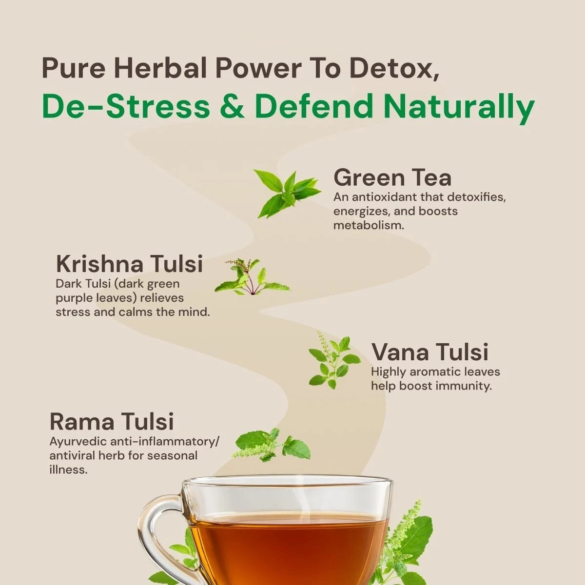 Maharishi Ayurveda All Natural Tulsi Green Tea Premium Herbal Tea, 20 Tea Bag