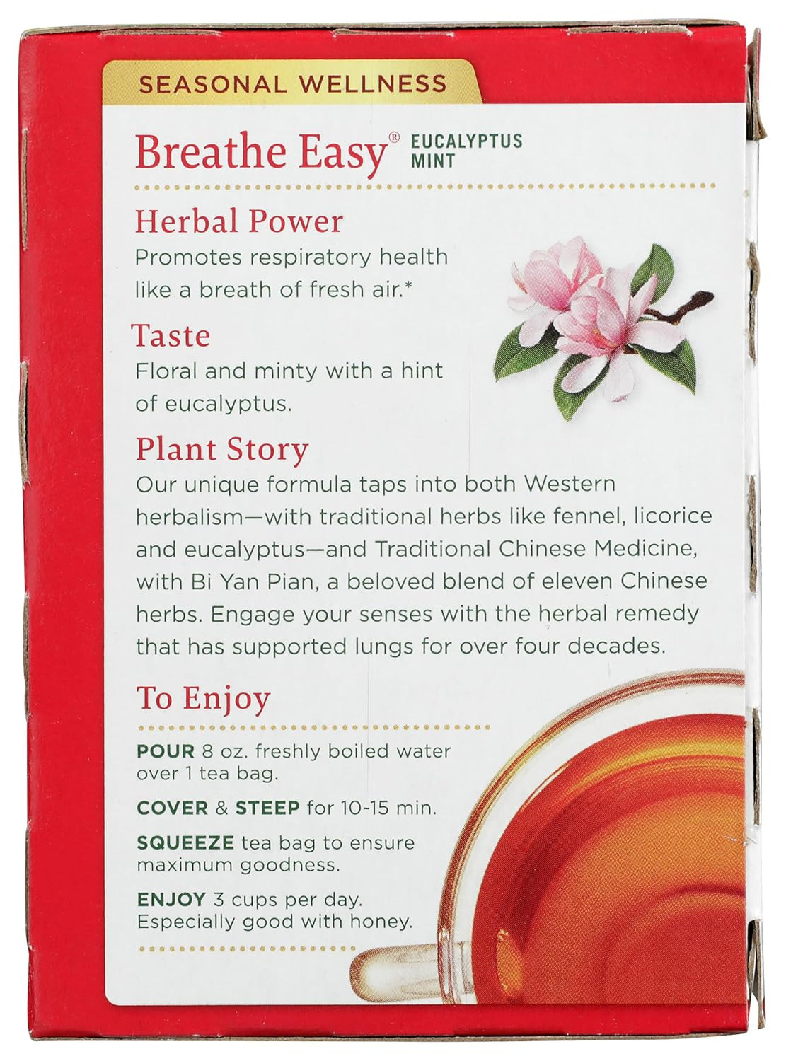 Traditional Medicinals – Breathe Easy Seasonal Tea – Promotes Respiratory Health