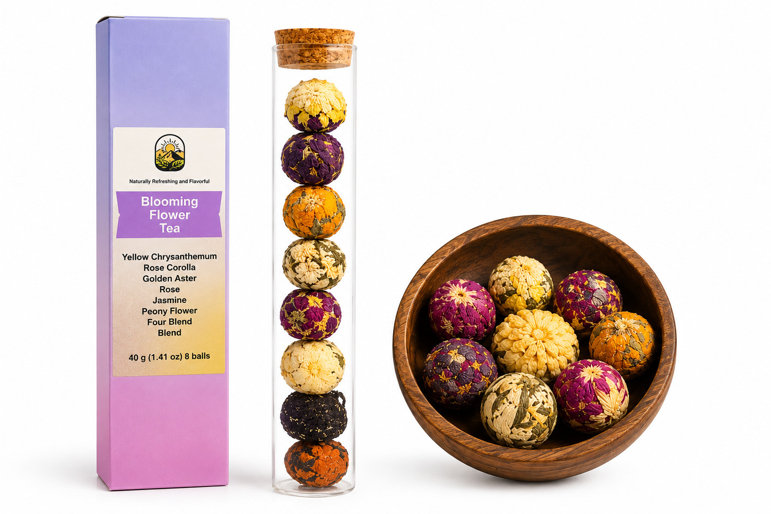 Summer Sale Blooming Tea Balls 8 Pack Jasmine Rose Chrysanthemum Peony Tea