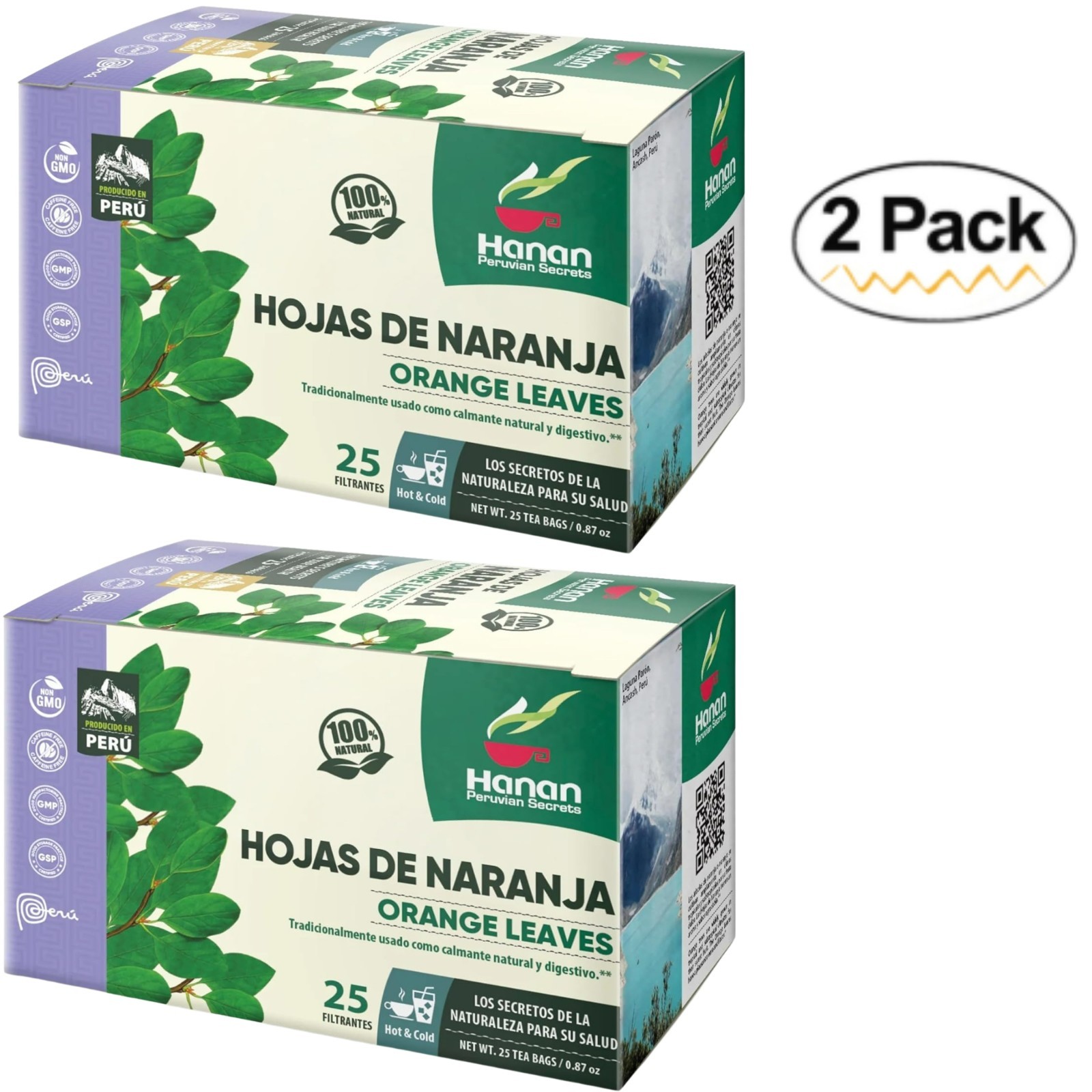 Orange Leaves Tea 50 Herbal Tea Bags – Hojas de Naranja Te Natural from Peru
