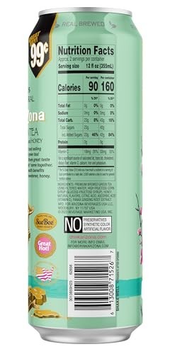 Green Tea 22 Fl Oz Big Can Iced Flavored Drink Kosher