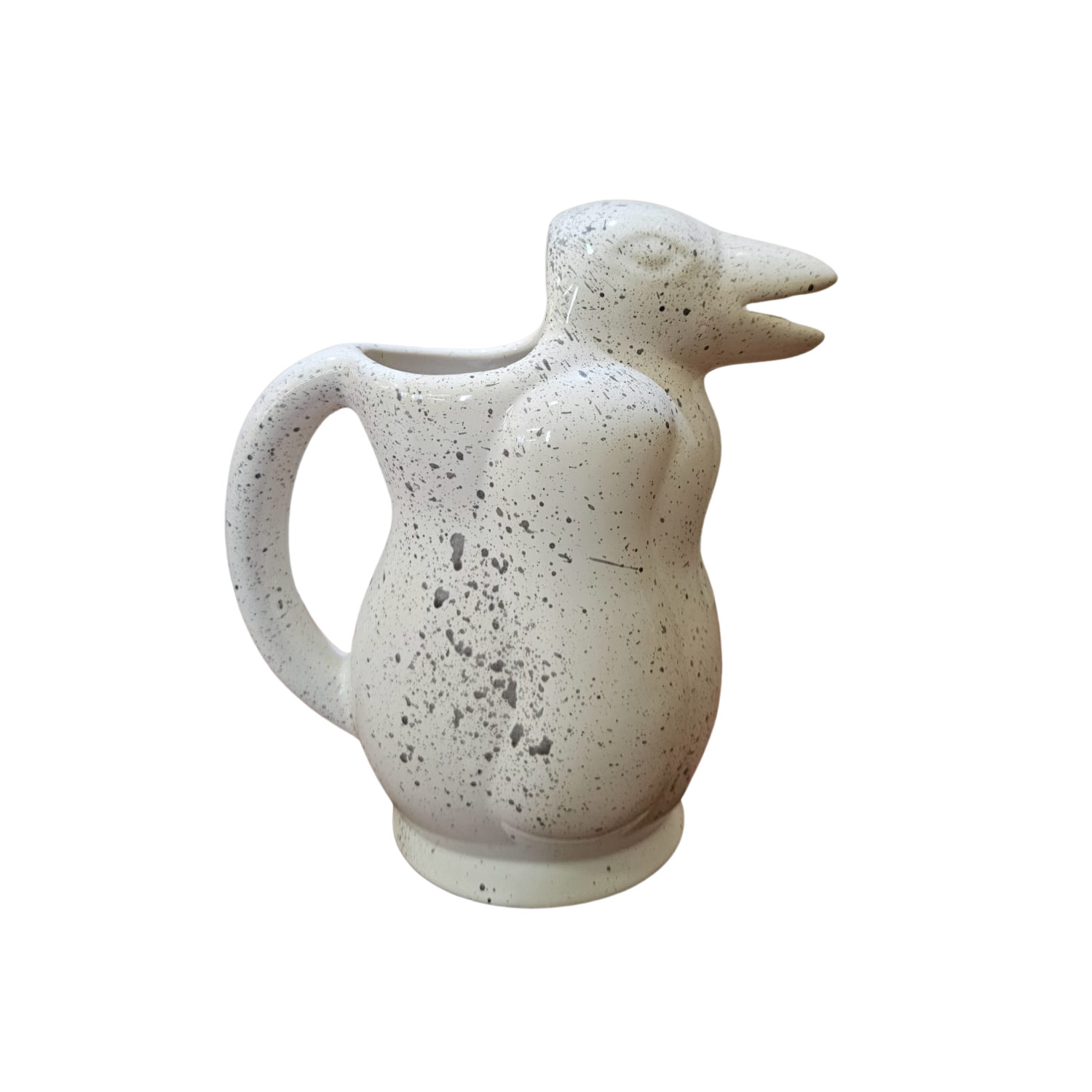 Jarra De Mesa Pingüino De Cerámica 250 ml – Blanca Salpicada