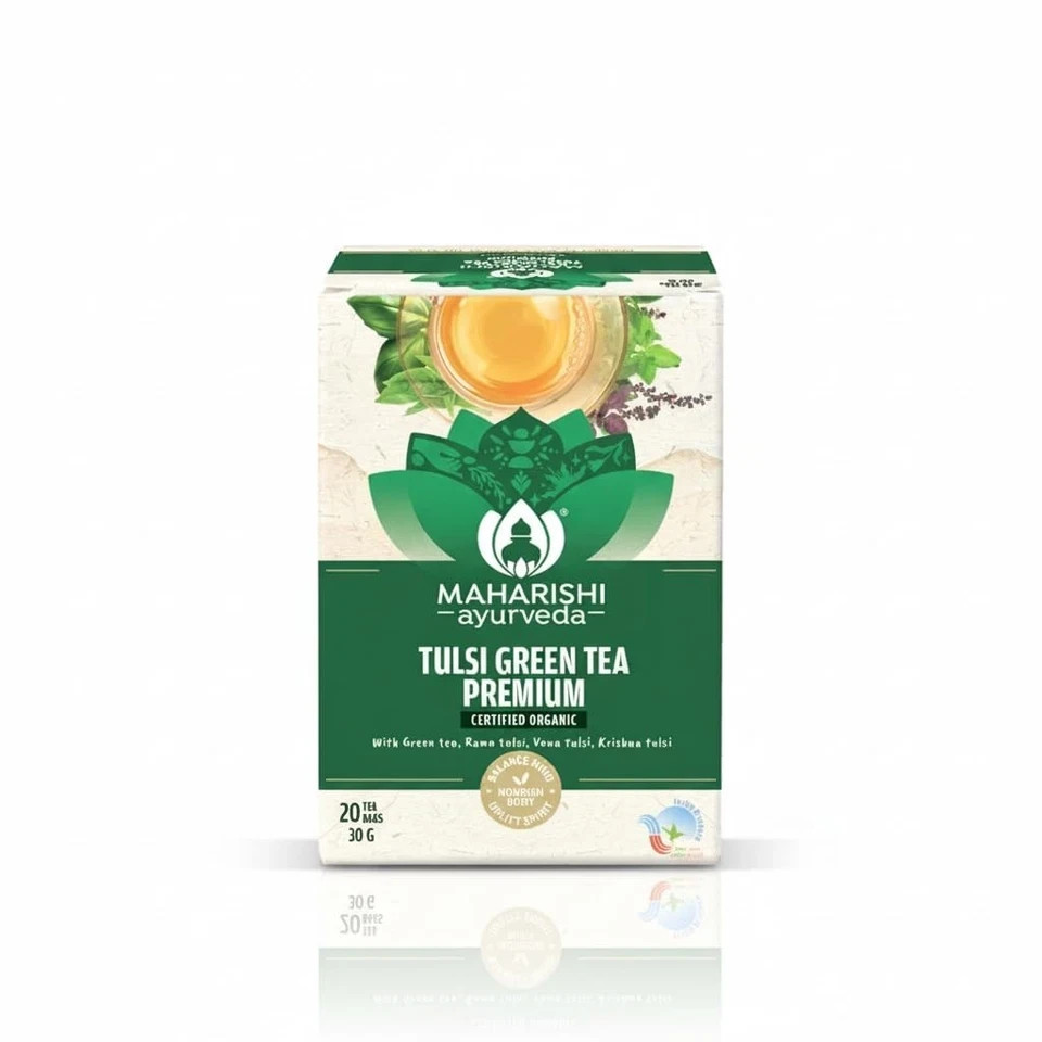 Maharishi Ayurveda All Natural Tulsi Green Tea Premium Herbal Tea, 20 Tea Bag