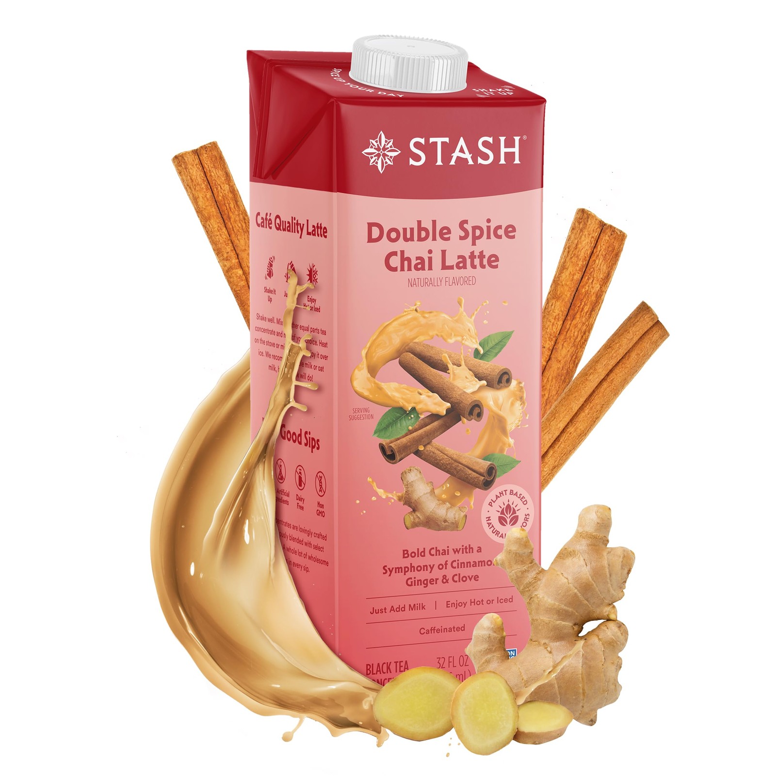STASH Double Spice Chai Latte – Dairy Free Plant Based 32 Fl Oz (Pack of 1)