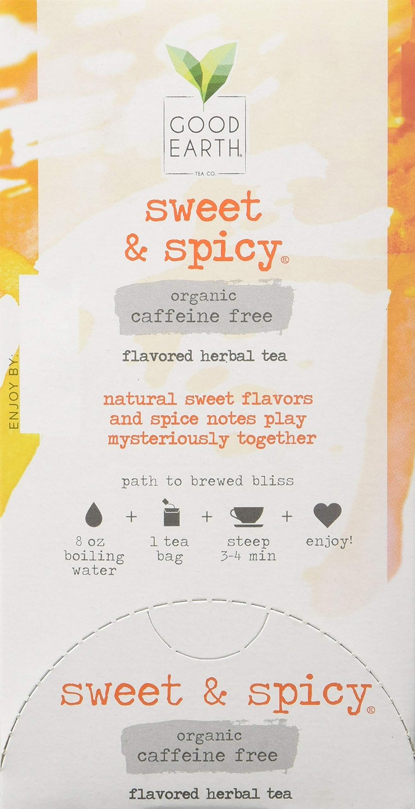Good Earth Organic Sweet Spicy Herbal Tea Caffeine Free 18 Tea Bags