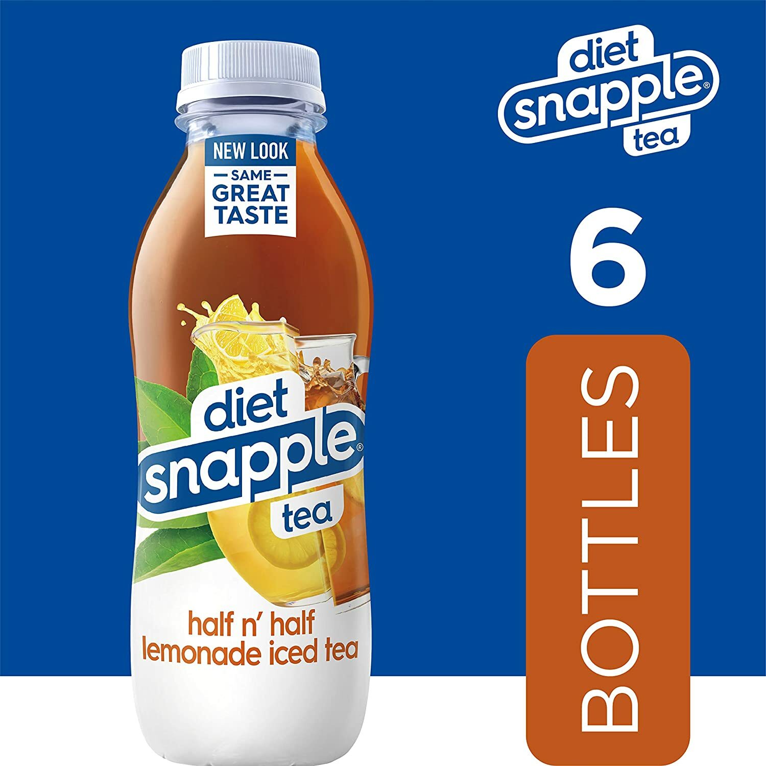 Snapple Zero Sugar Diet Half n’ Half Lemonade Tea 16 oz Bottles (Pack Of 6)