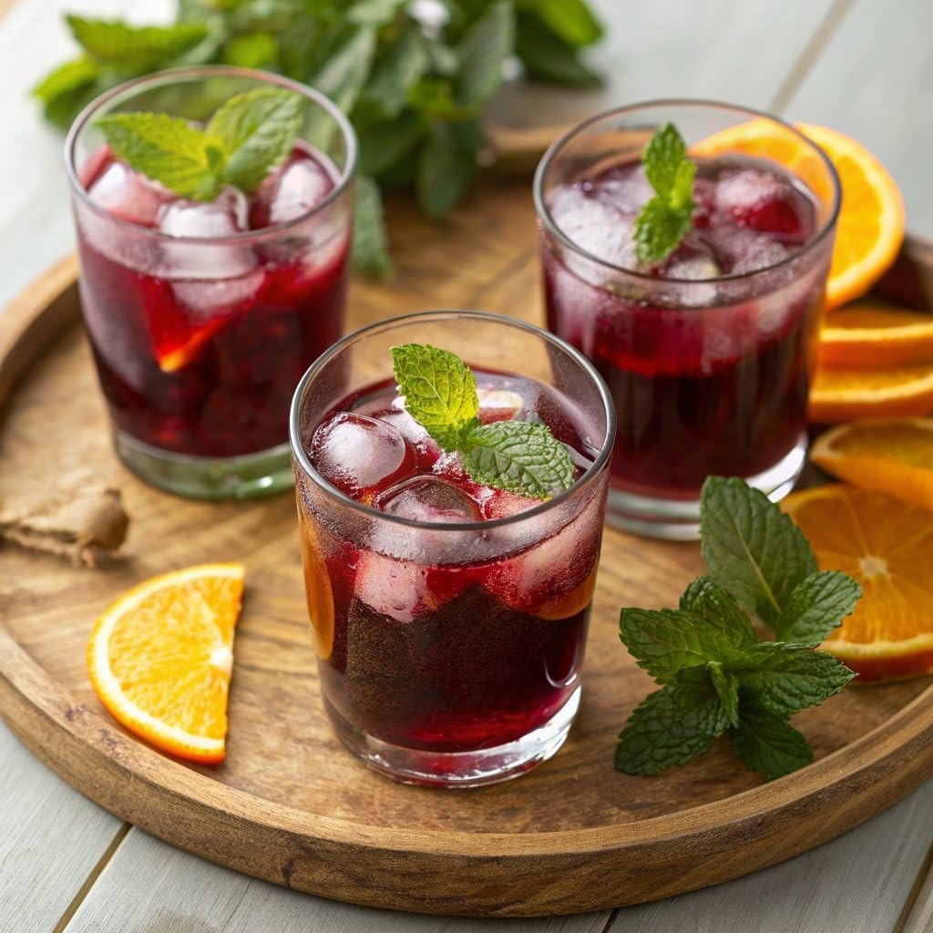 Hibiscus Iced Tea Bags 22 Count Box Herbal Tea Caffeine Free Refreshing