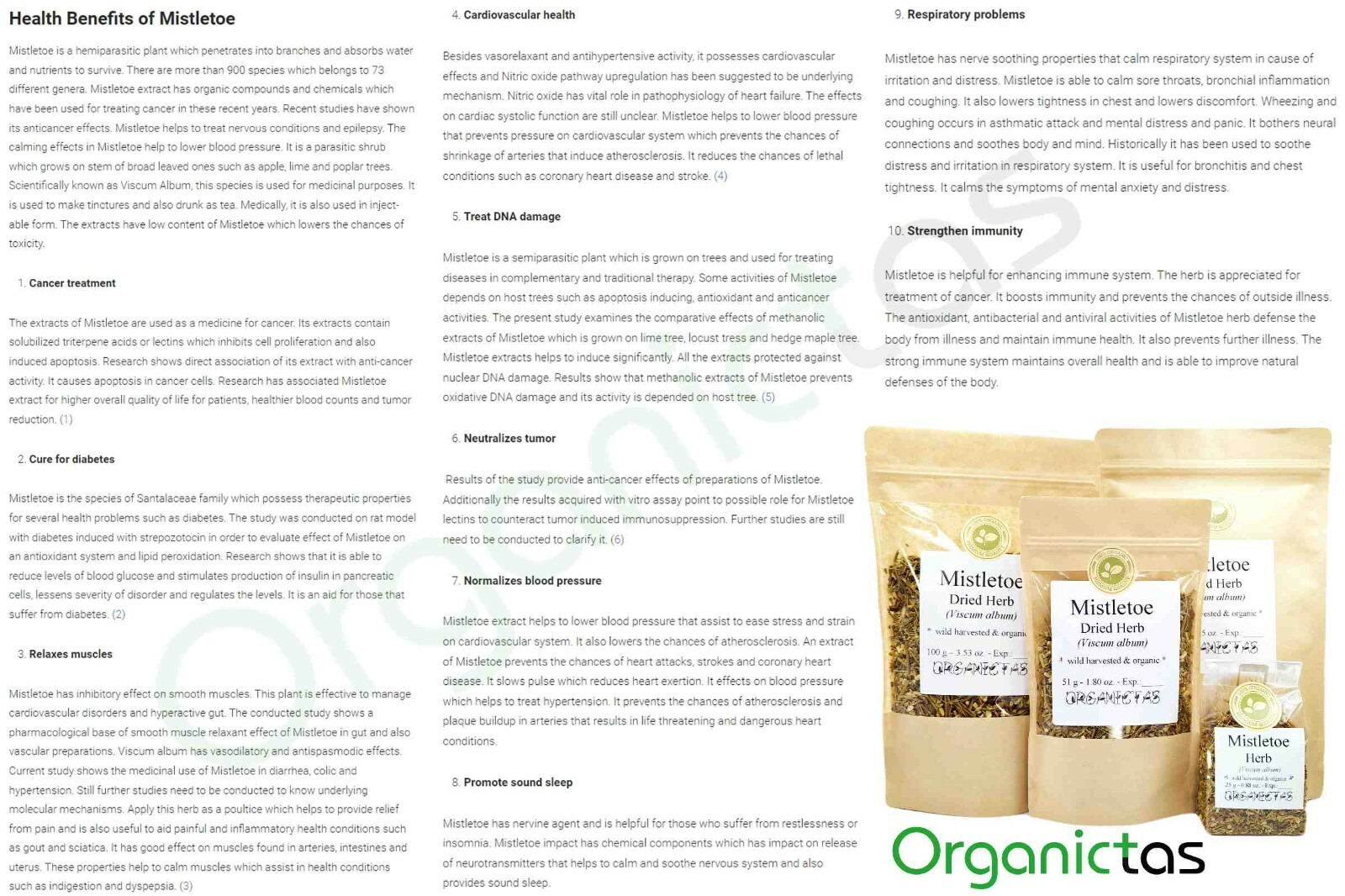Organic Mistletoe Tea Wildcrafted Preservatives-Free Premium Quality Herbal Tea