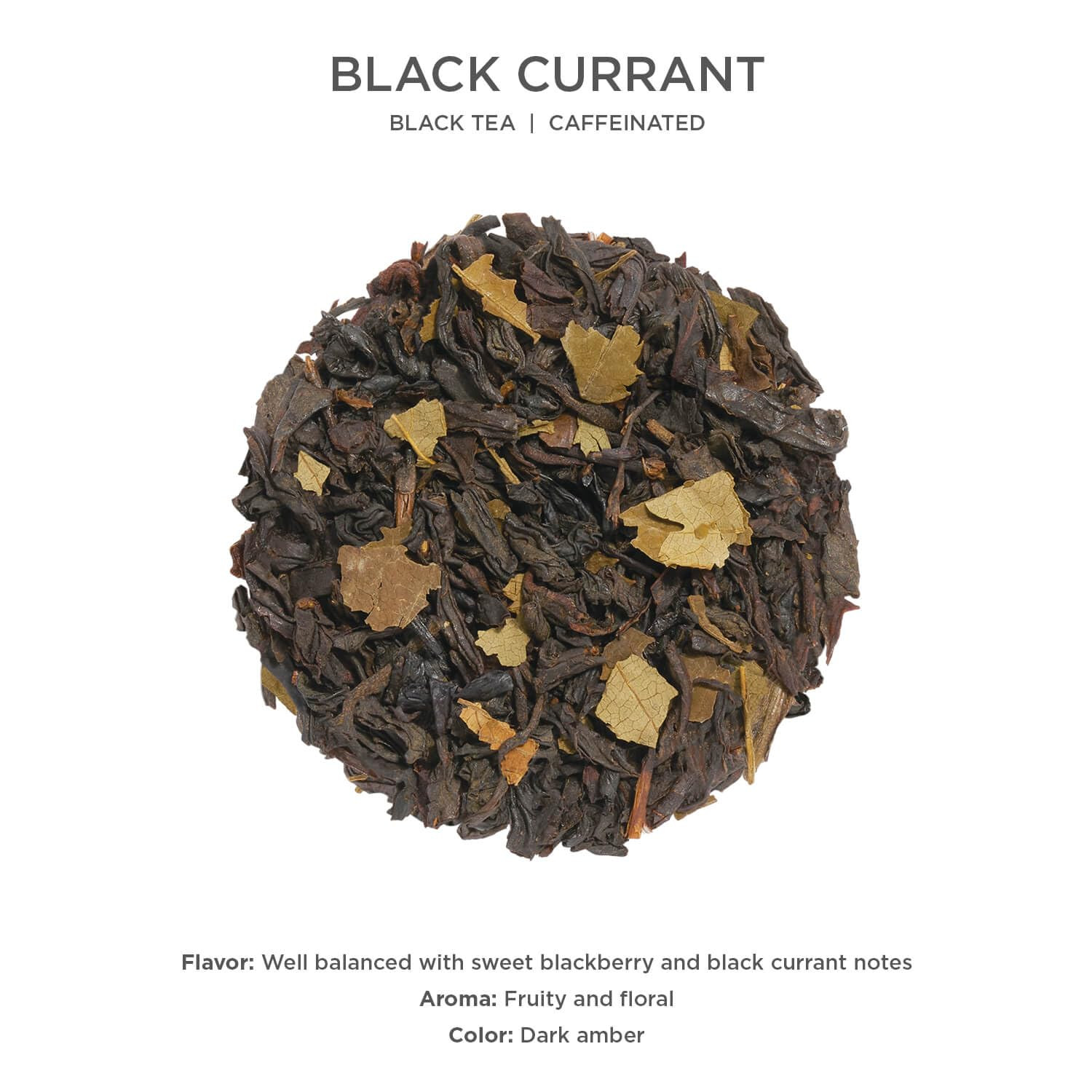 Black Currant Premium Loose Leaf Caffeinated Black Tea Blend Canister, Makes 35-