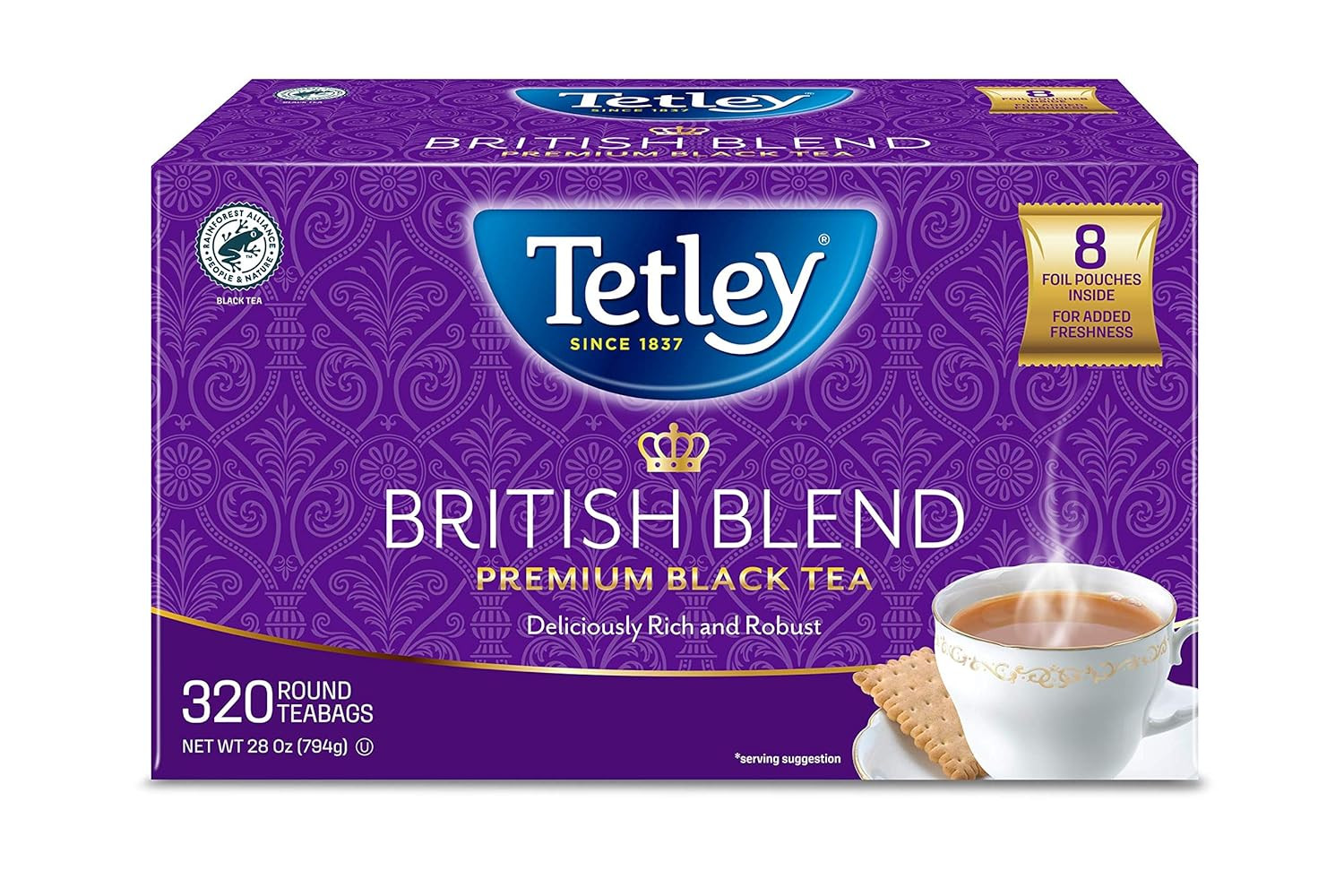 British Blend Premium Black Tea, 320 Teabags, Rainforest Alliance Certified
