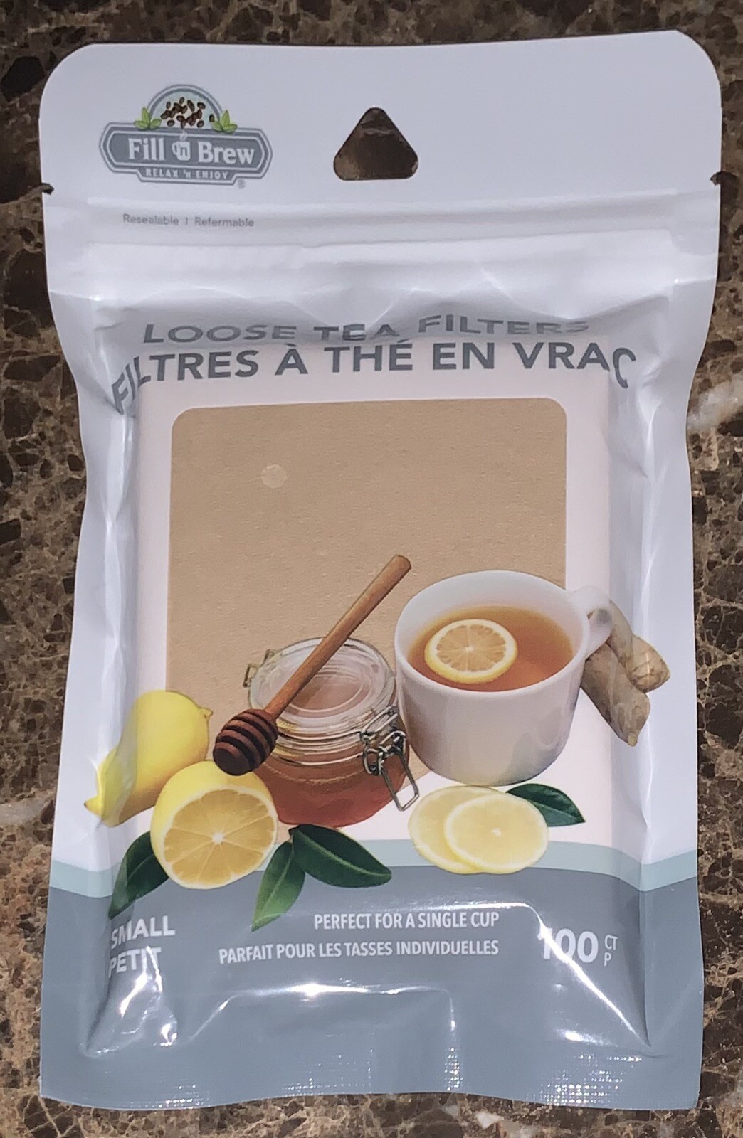 Fill n Brew Loose Tea Filters Unbleached Chlorine Free 100 Pack Small 1 Cup NEW