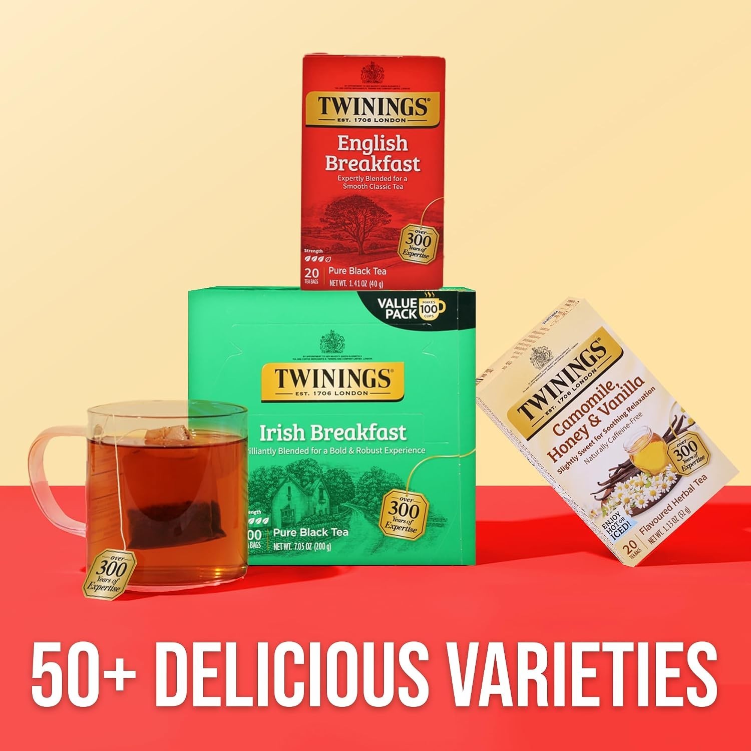 English Breakfast Black Tea Individually Wrapped Bags, 20 Count Pack of 1, Fl…
