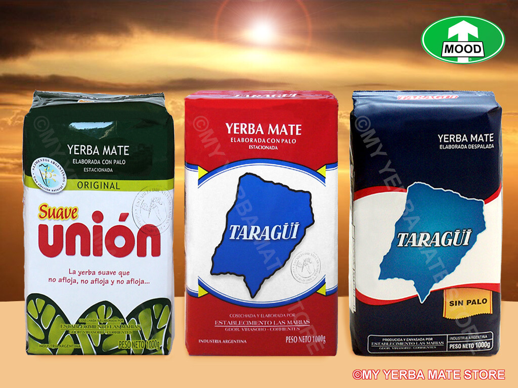 Yerba Mate – 3 Kilos Variety Pack – Taragui – Union – Mañanita – FREE Shipping