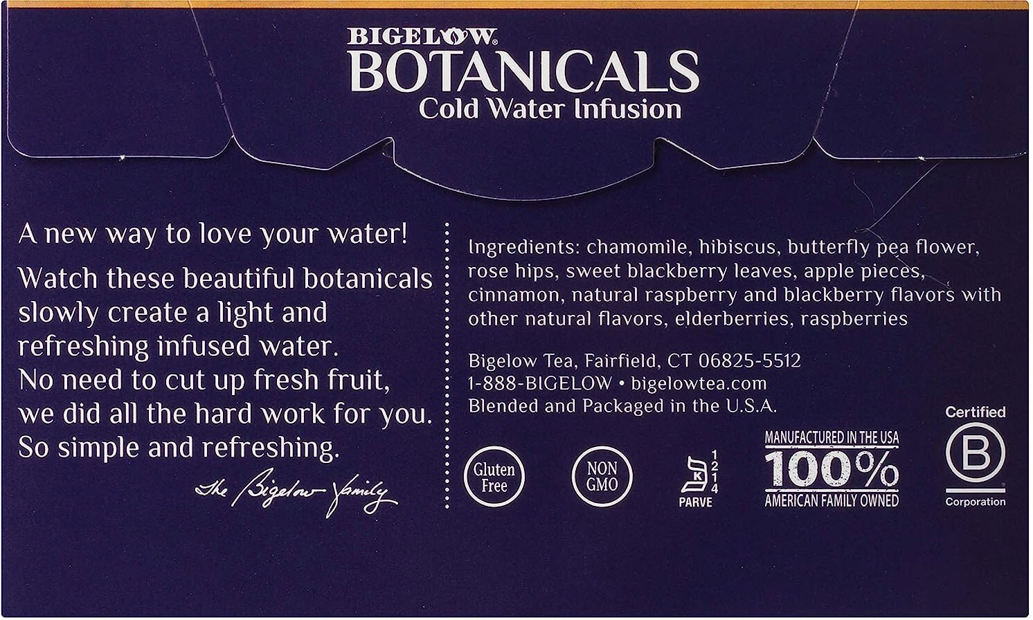 Bigelow Botanicals Blackberry Raspberry Hibiscus Cold Water Infusions – 18 bags