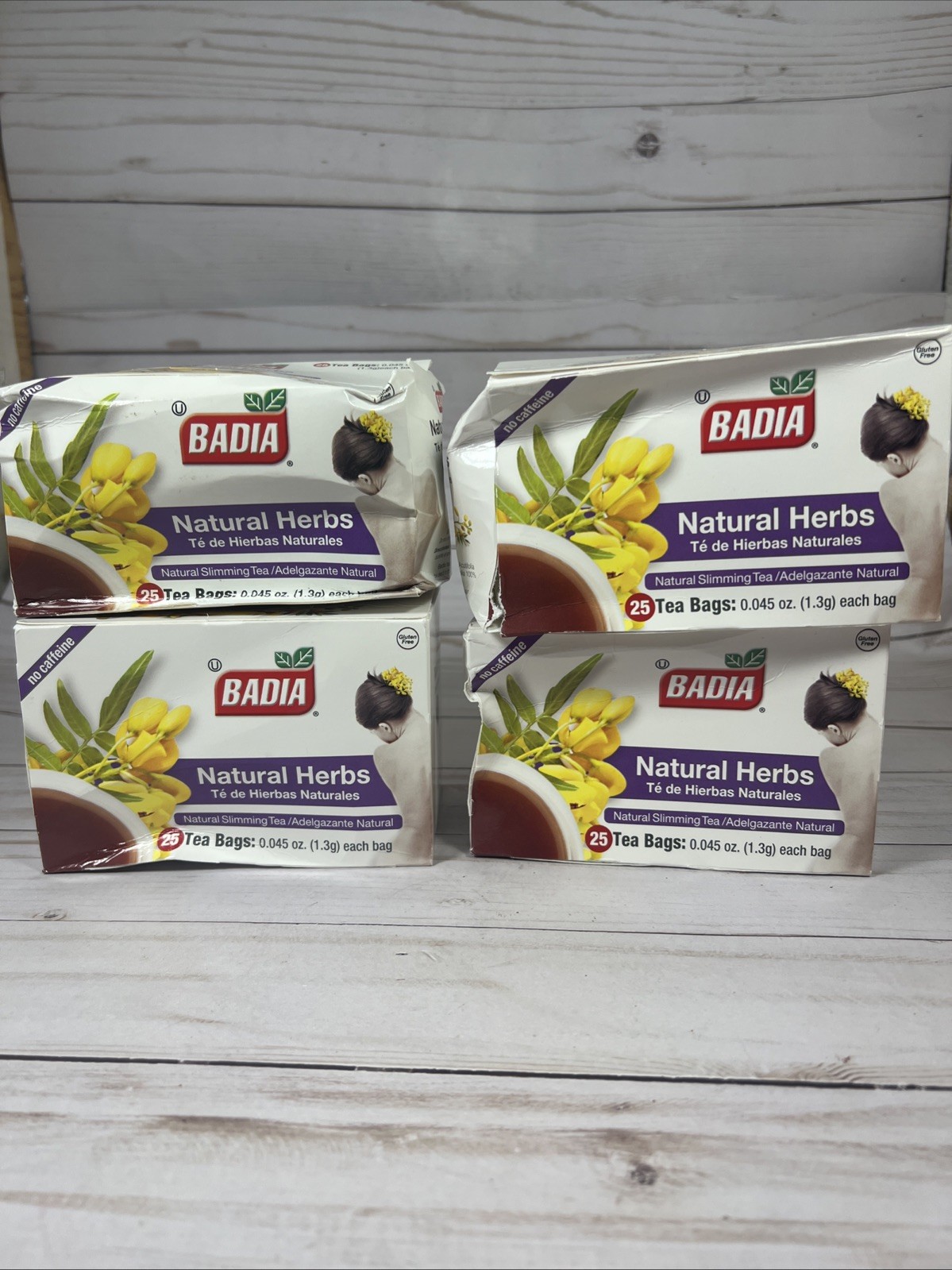 Badia Natural Slimming Tea Herbs 25 Bag (4Pack) 6/2027 (100 Total Bags)