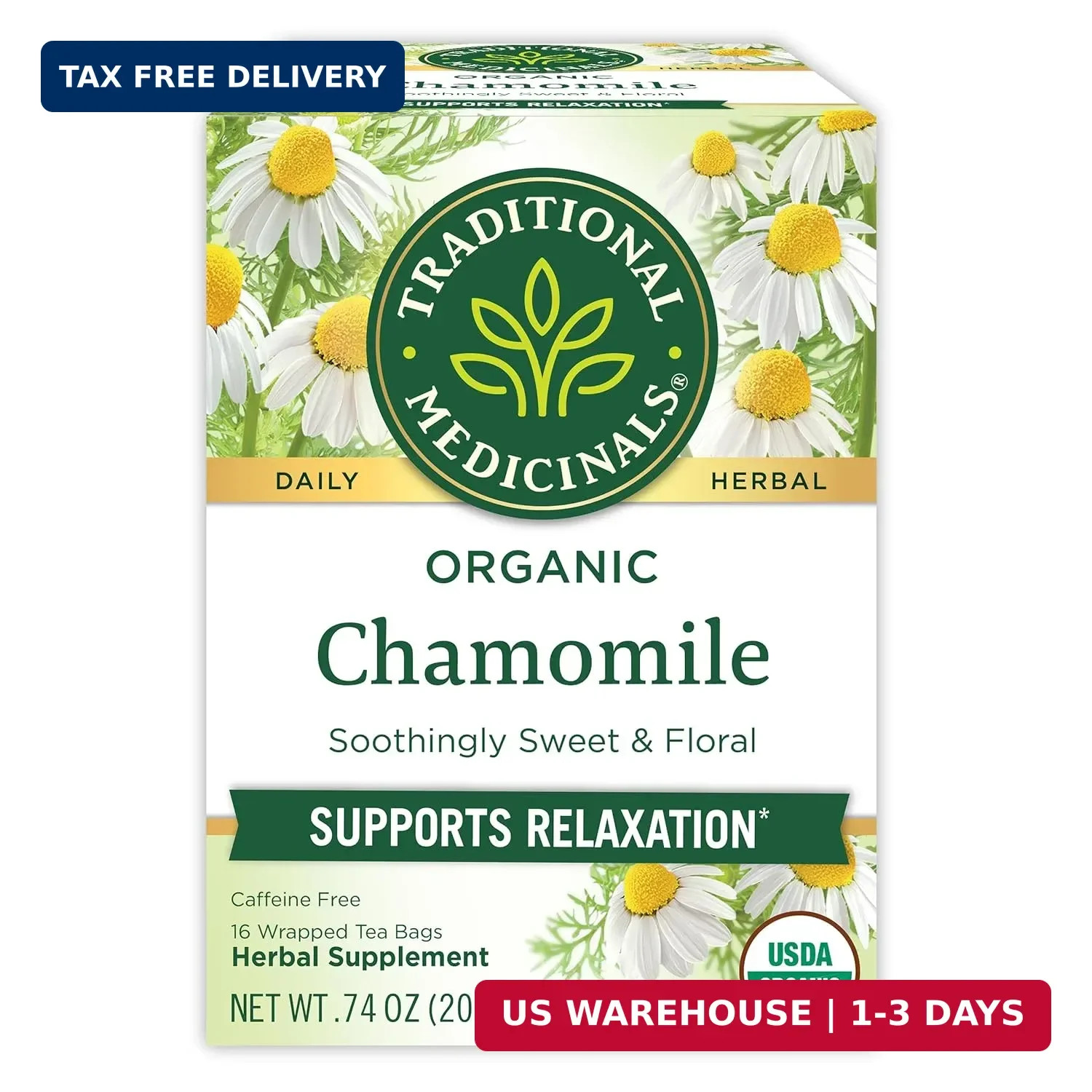 Traditional Medicinals Organic, Chamomile Tea – Supports Stress Relief and Relax