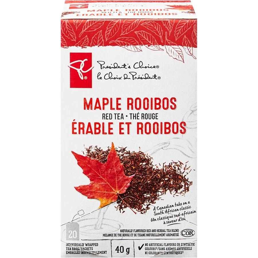 3 x President’s Choice Maple Rooibos Red Tea (40g) – Canada FRESH