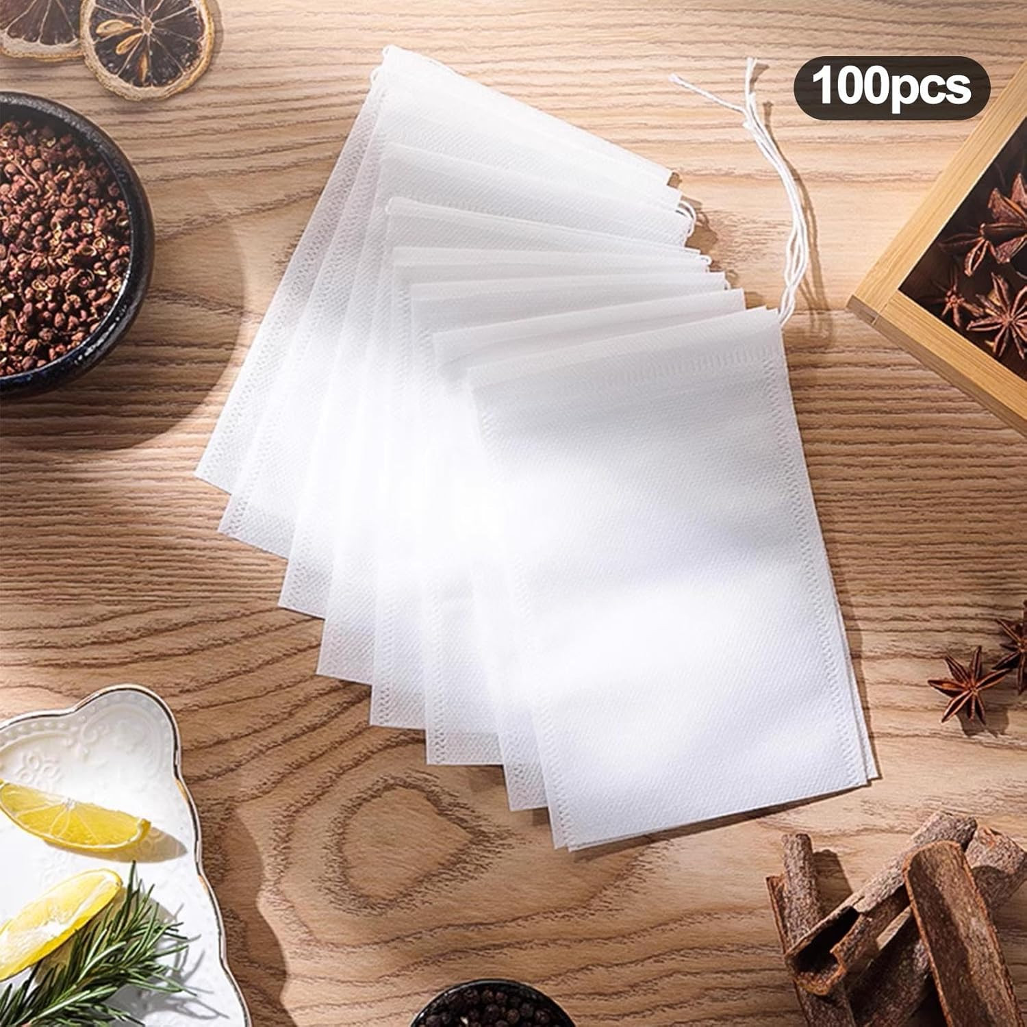 100pcs Tea Bags Empty Tea Filter Bags Ground Coffee Bags Safe and Natural Materi