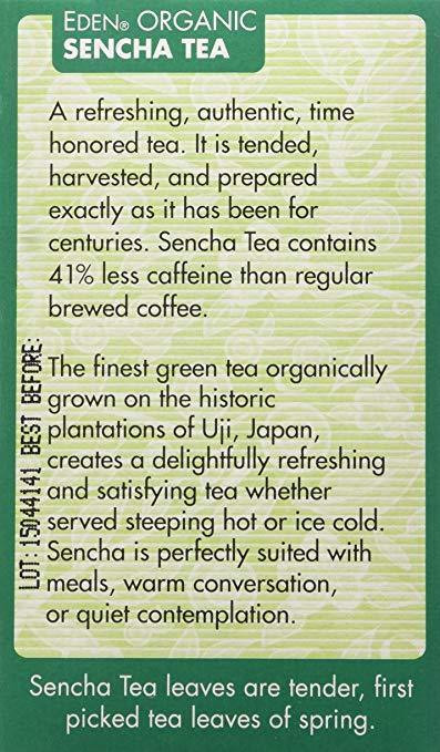 Eden Organic Green Tea, Sencha, Tea Bags, 16 Count