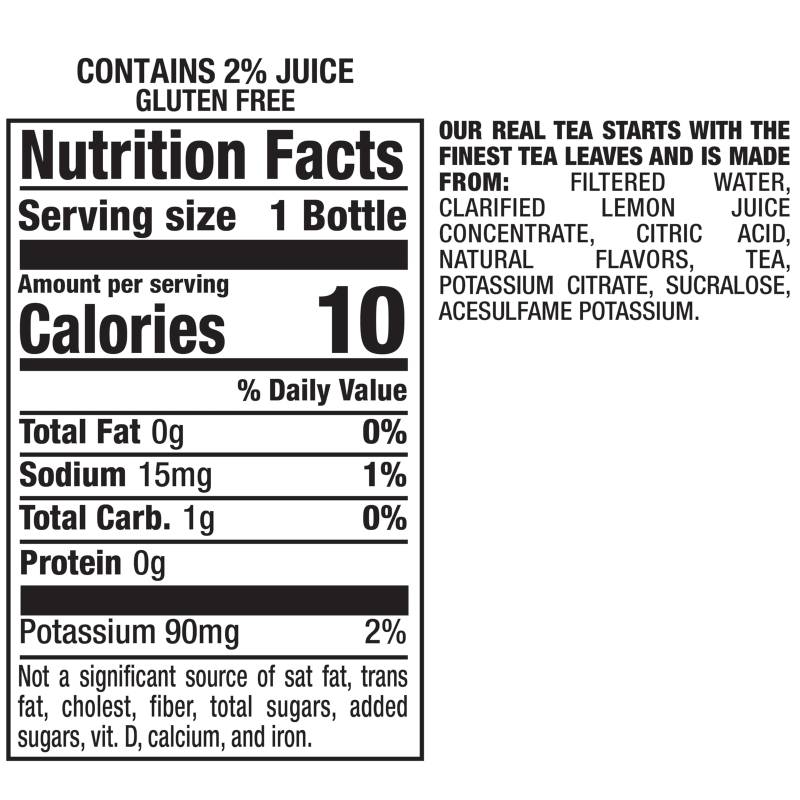 Zero Sugar Half ‘n Half Tea, 16 fl oz recycled plastic bottle, Pack of 12