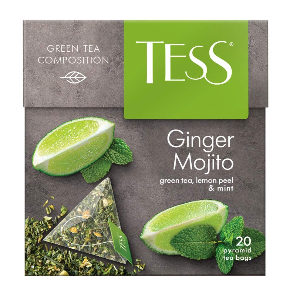 Tess Ginger Mojito Green Tea Composition 20 Count (Pack of 1)