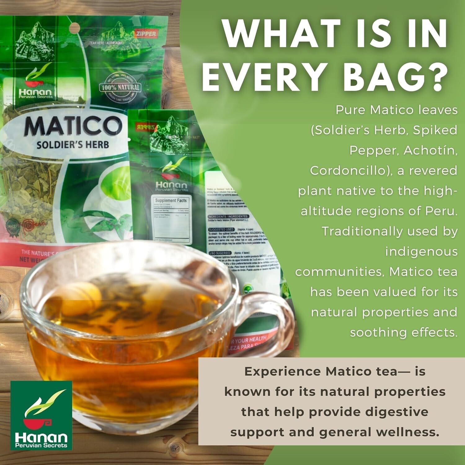 Matico Loose Leaf Tea Soldier’s Herb – All Natural Matico Herb Leaves from Peru