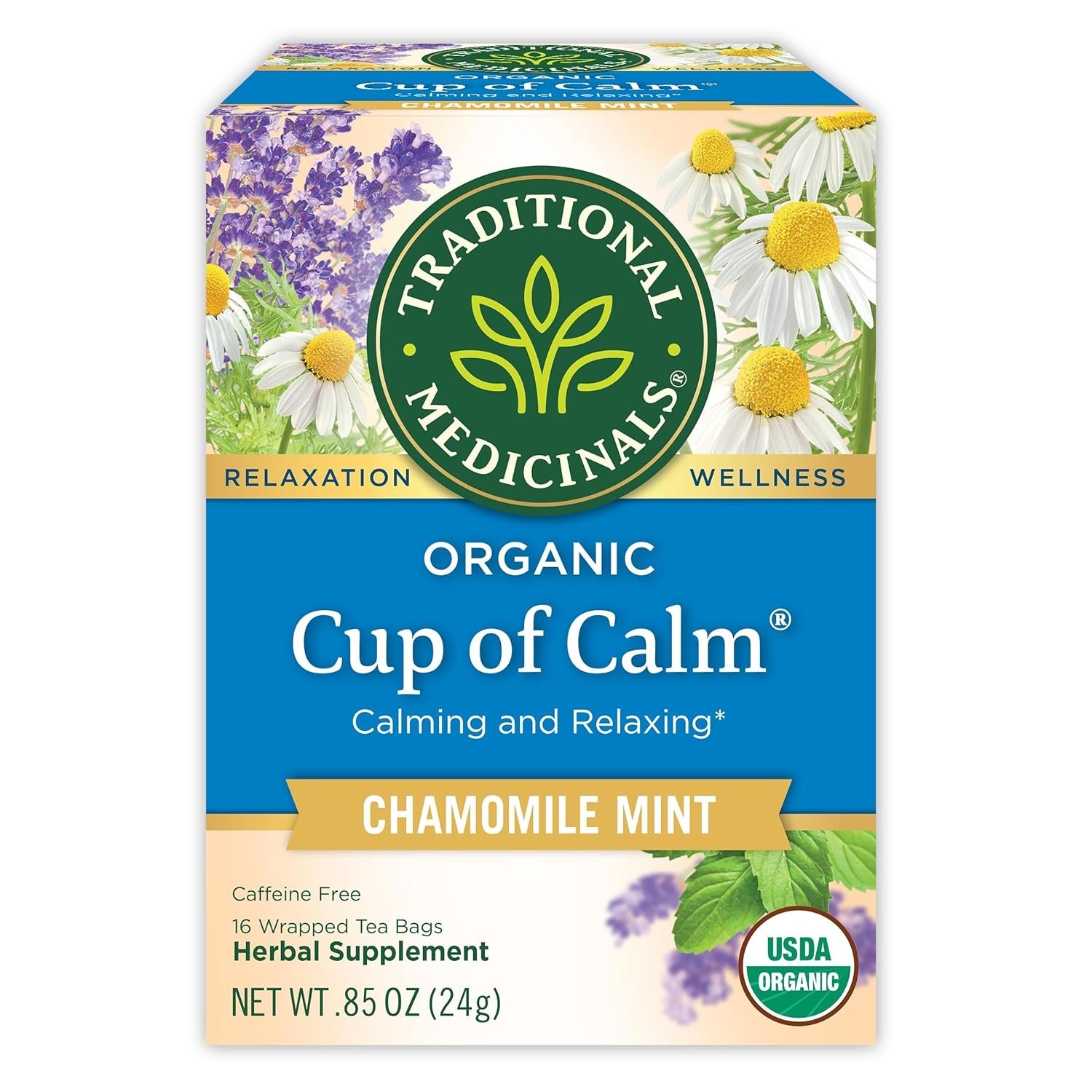 Relaxing Organic Chamomile Mint Tea – Perfect for Calm Evenings, 16 Bags
