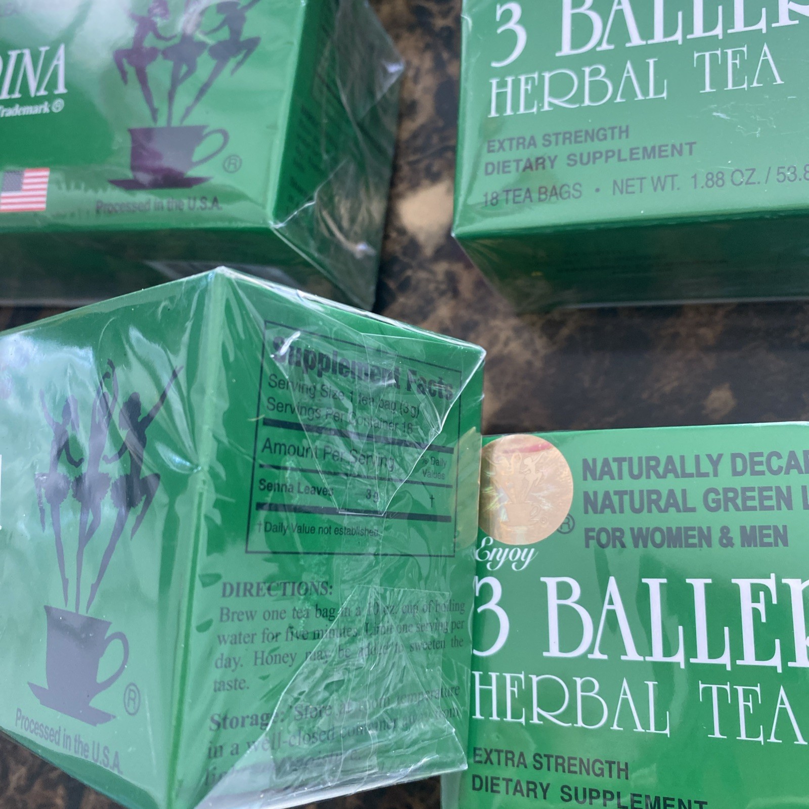 3 Ballerina Dieters Tea, Extra Strength, Orig. Flavor, 18 bags (6 BOXES) 12/26