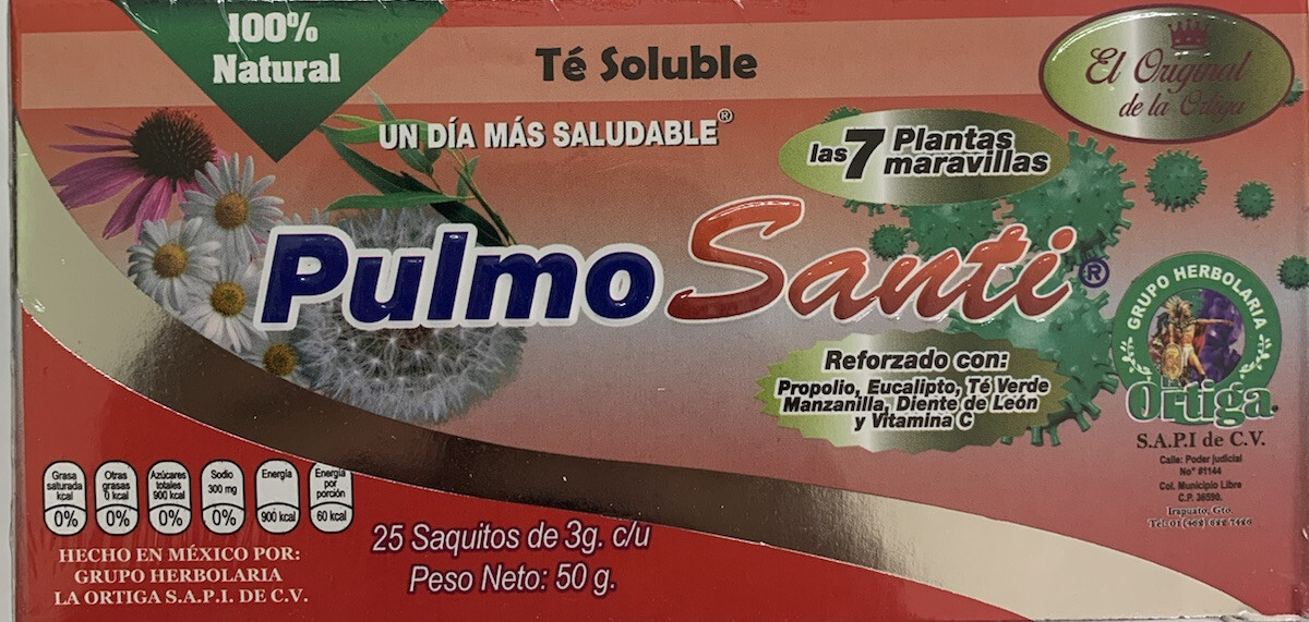 Te Pulmo Santi 50 Tea Bags Equinacea Eucalipto Diente De Leon Propolio Manzanill