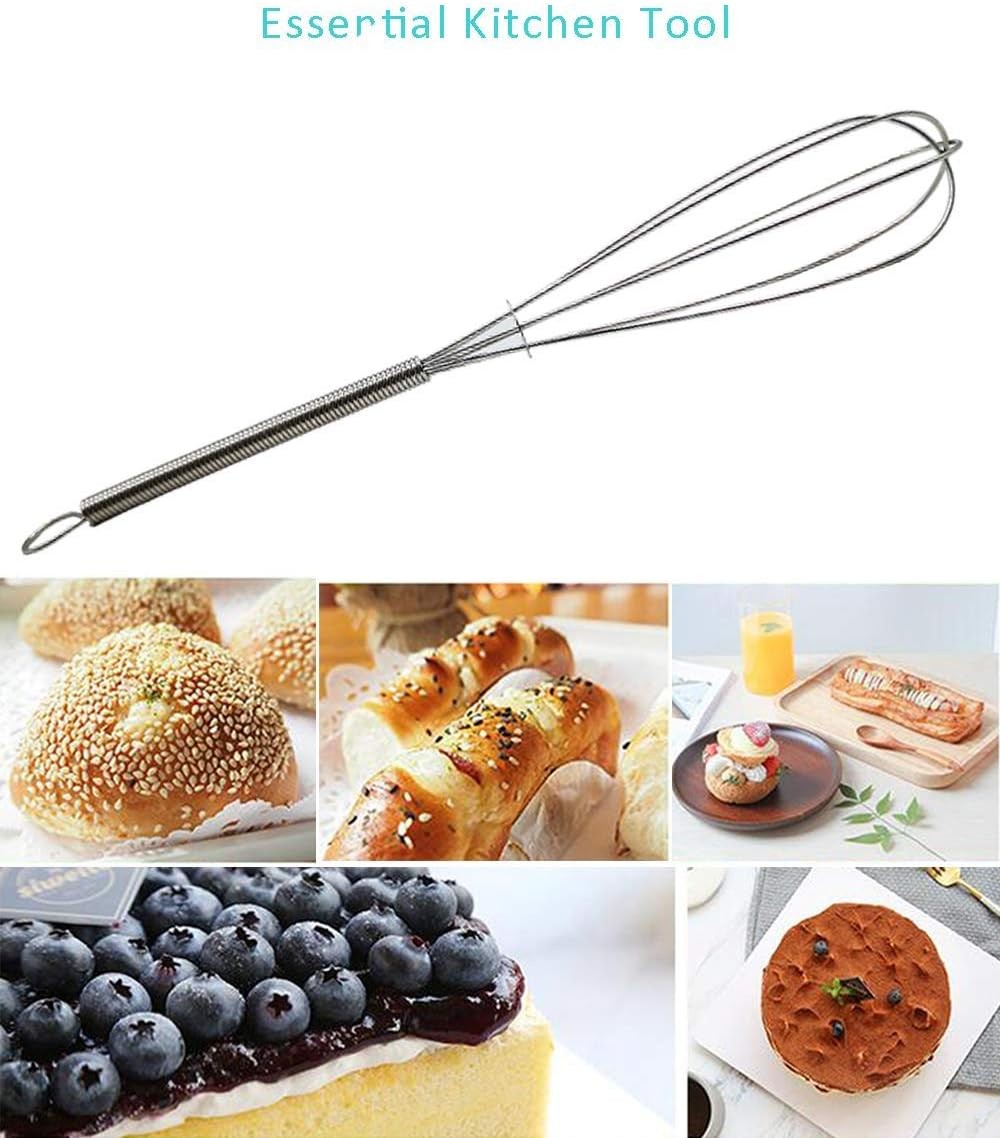 CHuangQi 5 Inch Endurance Stainless Steel Mini Whisk/Egg Beater, Set Silver