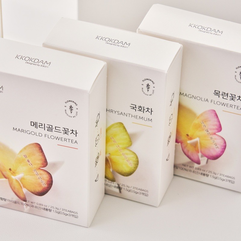 Kkokdam Butterfly Tea Bag Gift Set-Yellow (3 flavor*3ea)