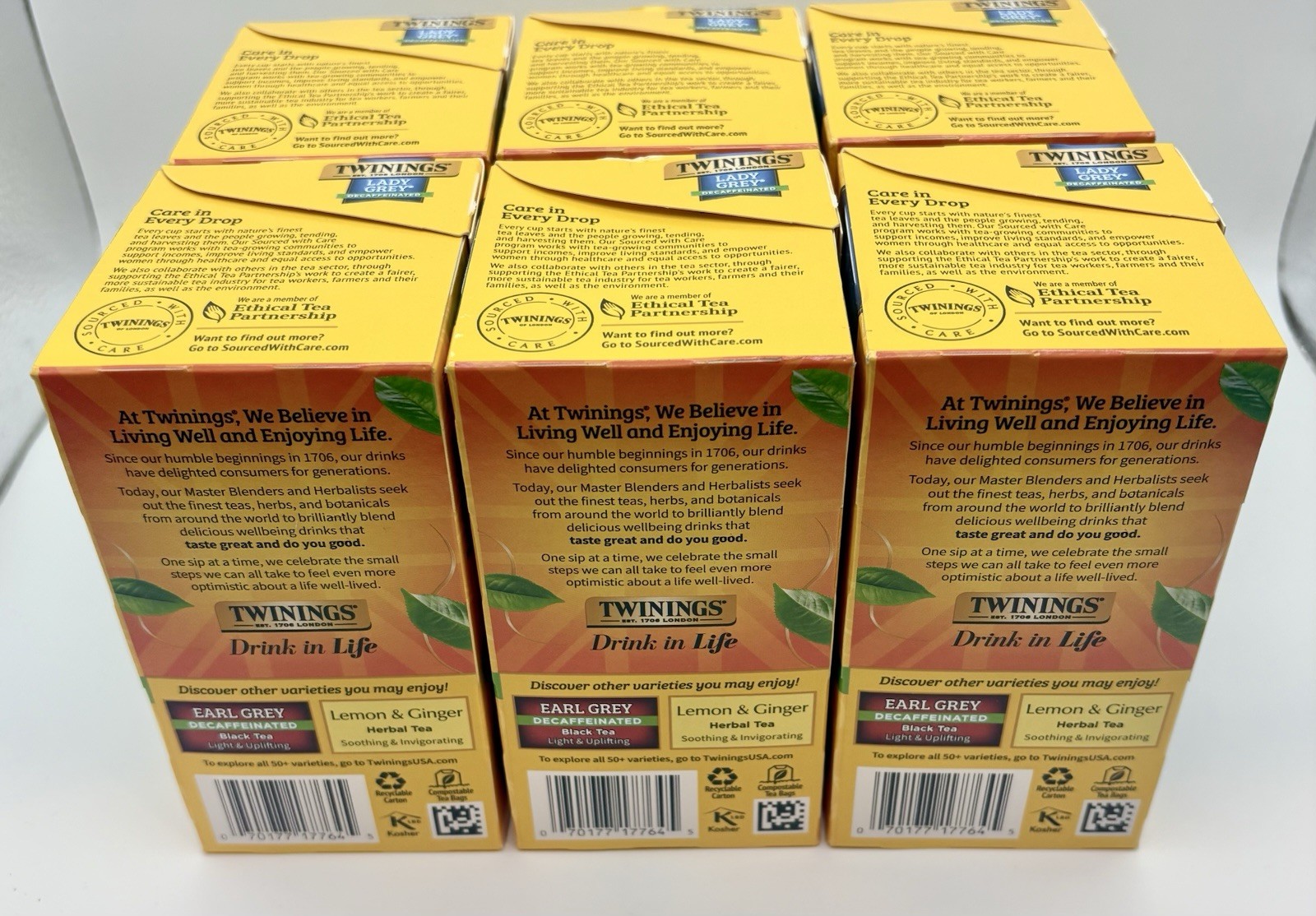 Black Tea Decaffeinated Lady Grey 20 Bags Each Box (Case of 6) Expires 1/2028