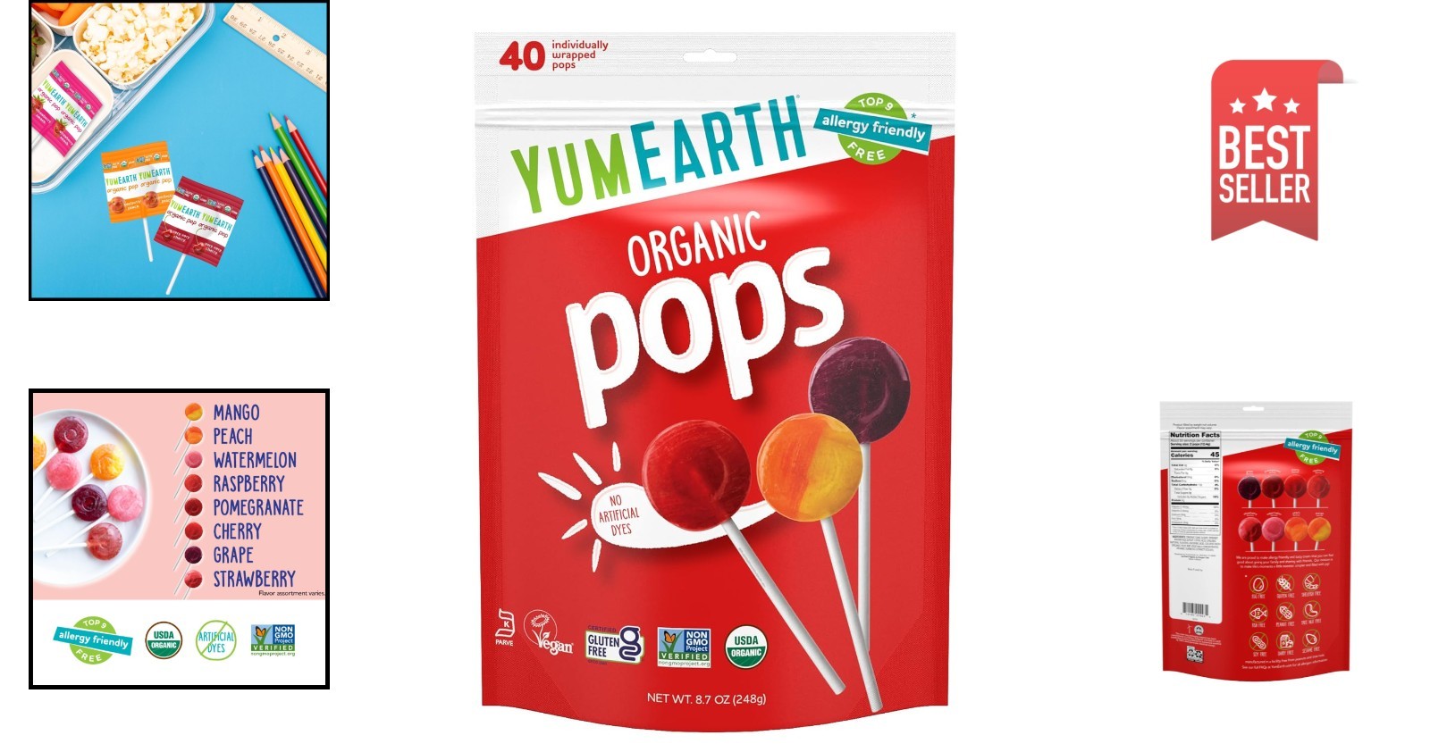 Delicious 40-Count Organic Pops – Gluten-Free, Non-GMO, No Artificial Dyes
