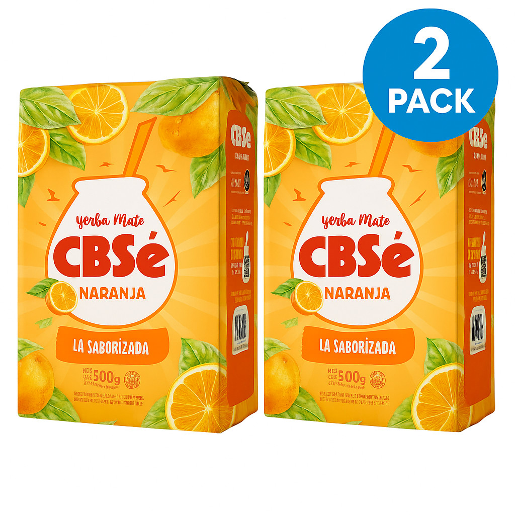 (2 -Pack) Yerba Mate CBSE Hill Herbs-Orange-Lemon-Silhouette-Guarana-Grapefruit