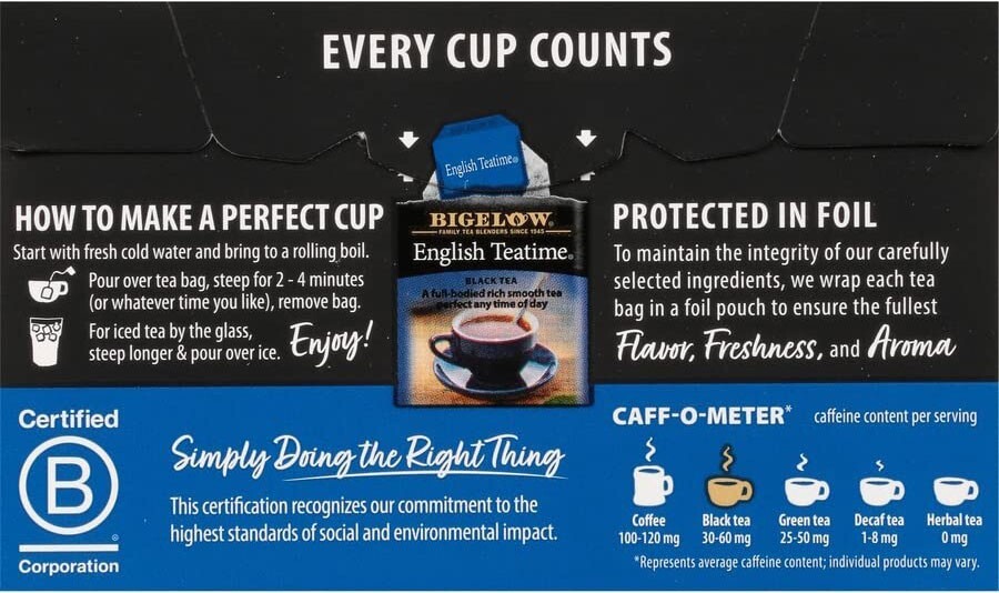 Bigelow English Teatime Black Tea – 20 tea bags