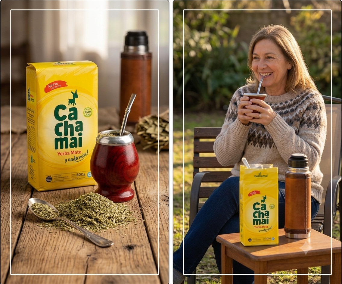 Cachamai Yerba Mate Argentina con Palo, 500 g / 1.1 lb (2-PACK)