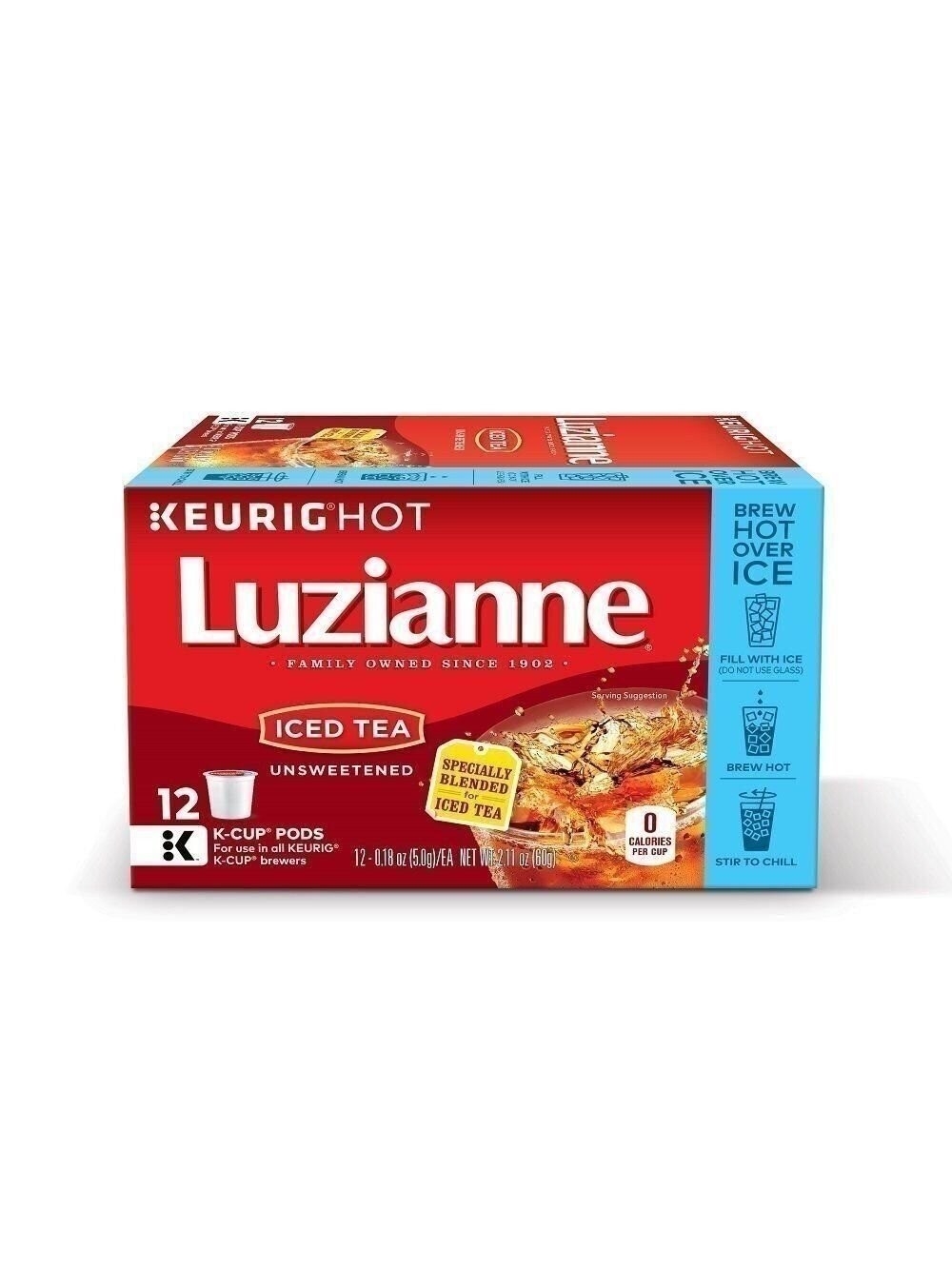 Luzianne, Iced Tea, Unsweetened Iced Tea, K-Cups, 12 Count, 2.16oz Box (Pack…