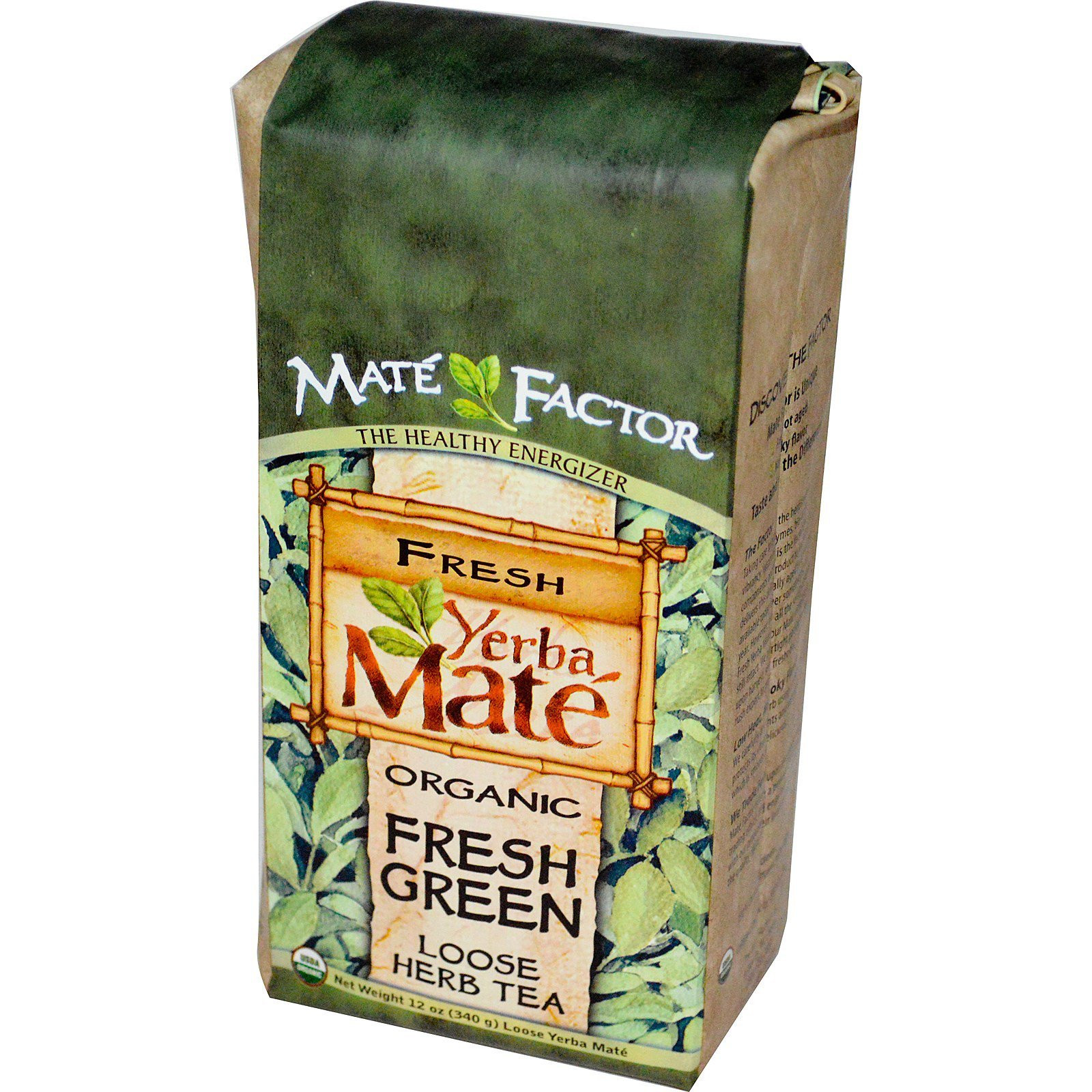 Mate Factor Organic Yerba Mate Original Energizing Herbal Tea 12 Ounce