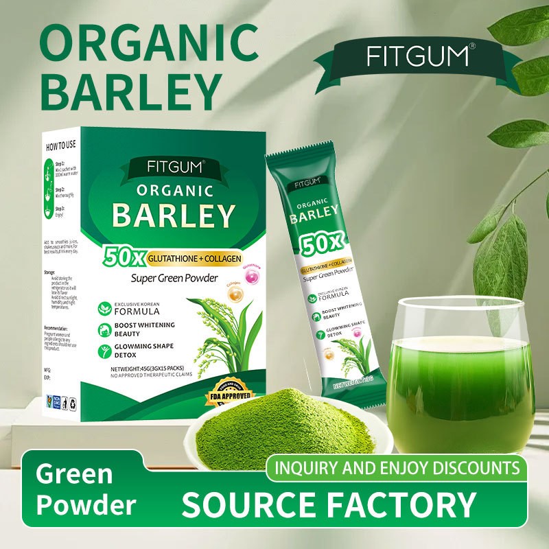 Organic Barley Grass Powder Dietary Supplement for Digestion Lose Weight 15pc