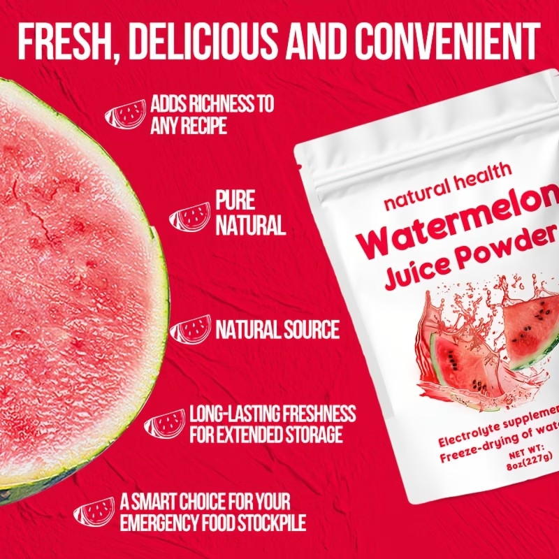 Natural Watermelon Juice Powder Vitamin C Allergen-Free Rich in Electrolytes