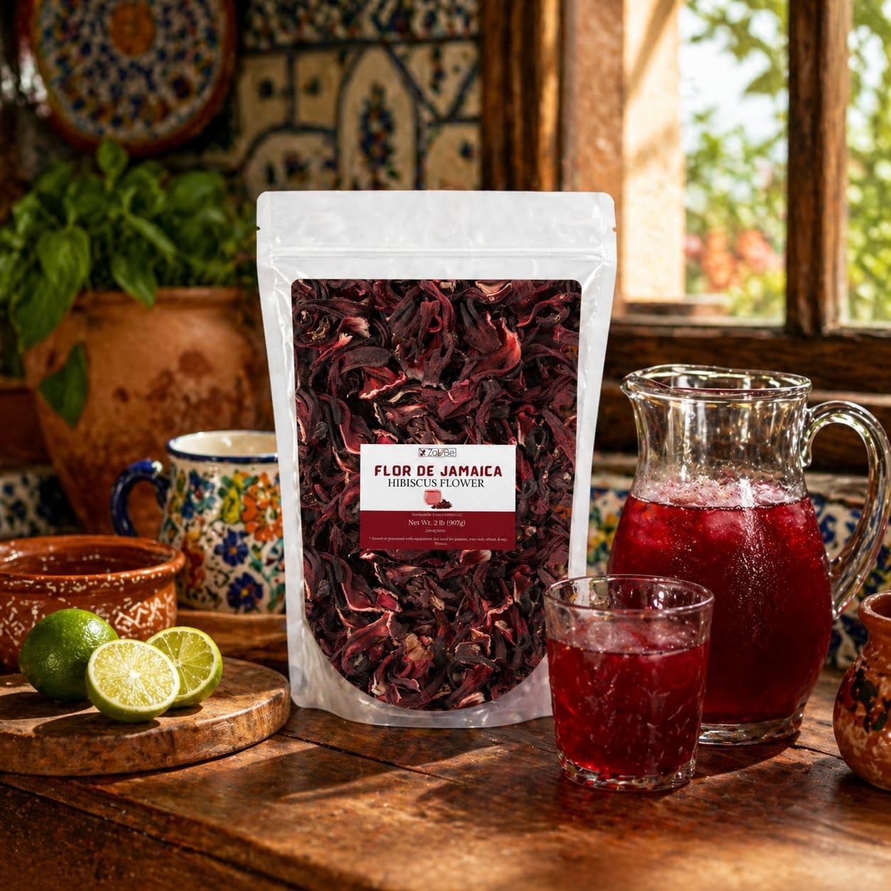 Premium Dried Hibiscus Flowers for Tea – Whole Loose Leaf Flor de Jamaica Herbal